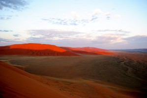Sunrise over the red desert